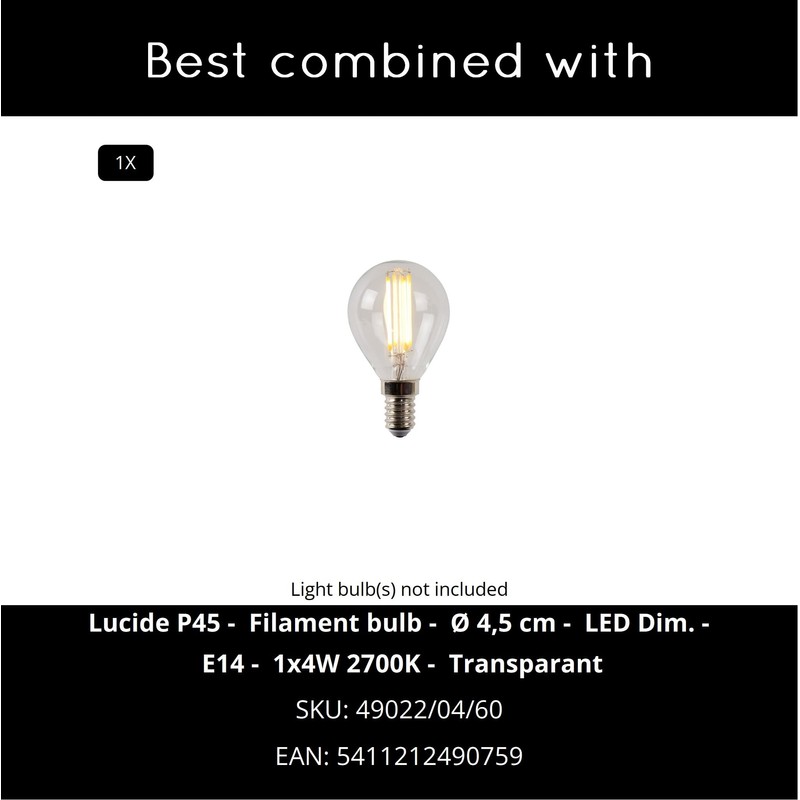 LUCIDE MARMO Table Lamp Diameter 16 cm 1 x E14