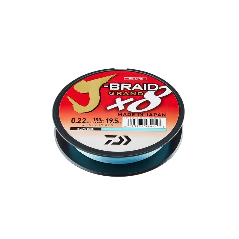 Daiwa J-Braid Grand X8 Blue 0.13, 8.5 kg, 135 m