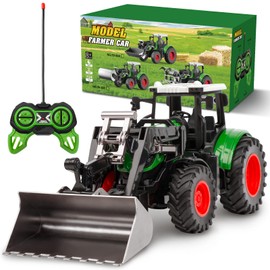 RC Tractor Toy for Kids 3-9, 2.4GHz Remote Control Farm Vehicle with Light