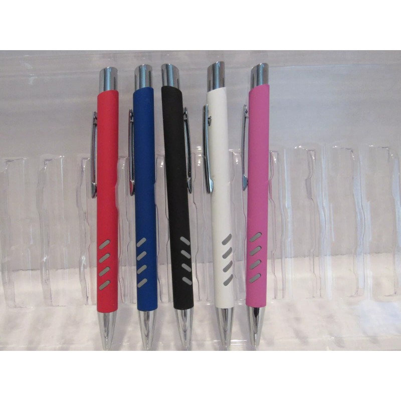 Terzetti Model COMFY GRIP Metal Click Top Ballpoint Pen-Rubberized