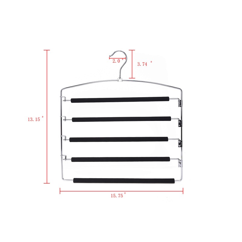 3 Quality Multi-Bar Metal Hangers - Real Heavy Duty, Space-Saving,