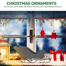 TOPBATHY Christmas Sleigh Santa Claus Ornaments Santa Sleigh Prop Grey Christmas Decorations Mini Sleighs Exquisite Sleigh Ornament Sleigh Basket Large Santa Sleigh Santa’s Snow Plastic