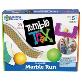 Learning Resources Tumble Trax Magnetic Marble Run, STEM Toy, 28 Piece Set, Ages 5+,Multi-color,5"