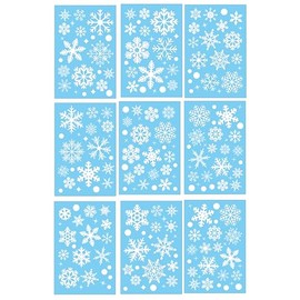 RICEDUO 223 Pcs White Snowflake Window Clings, Double-Sided Printed Snowflakes Christmas Window Stickers, Assorted Size Dot Snowflake Window Decal Decoration for Christmas New Year Party Supplies