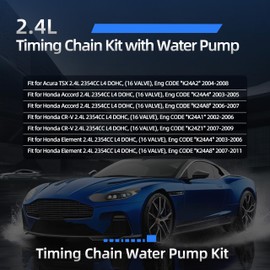 Loautong 2.4L Timing Chain Kit with Water Pump for Honda Accord 2003-2007 for CR-V 2002-2009 for Element 2003-2011, for Acura TSX 2004-2008, 2.4L L4, Engine Code K24A4 K24A8 K24A2 K24A1