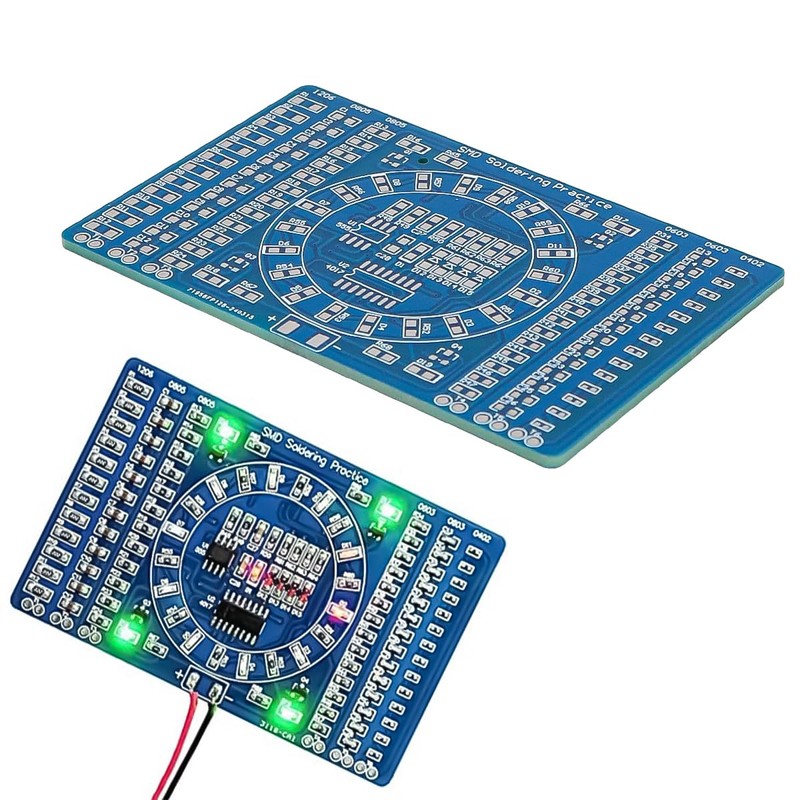 Alnicov Rotating LED SMD NE555 Soldering Practice Board DIY Kit