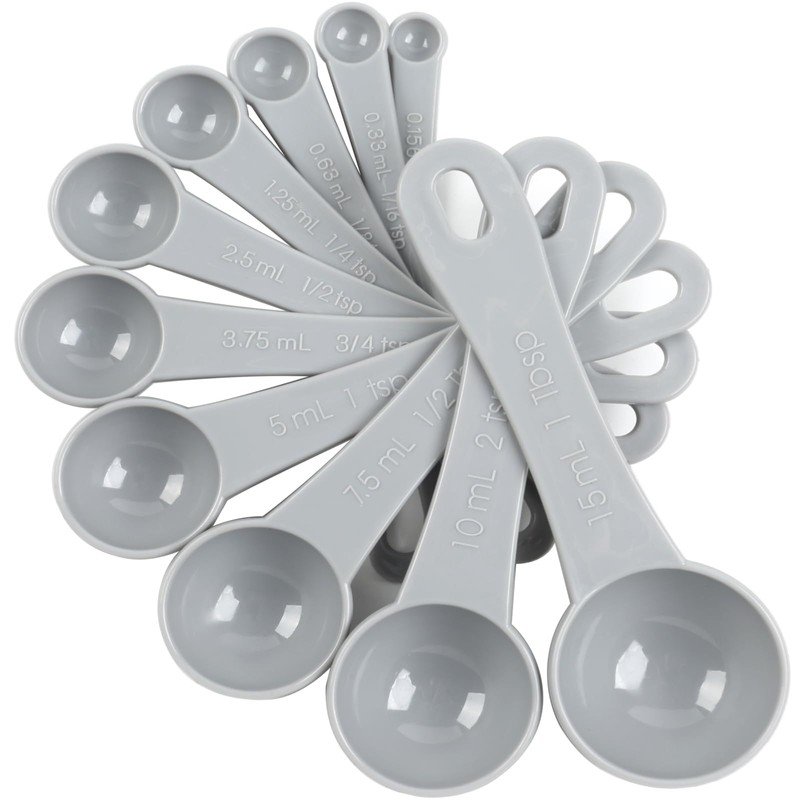 DOTINGHUX Measuring Spoons Set with Egg Separator 12-Piece,Gray
