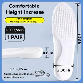 Shoe Height Inserts for Men,Height Increasing Insoles,Mens Height Increasing Increase Insoles 3 Inches,Even Up Shoe Leveler Women,Orthopedic High Pads for Men,Heel Lifts (9.53''Lx0.8''UP) (1PAIR)