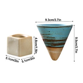 Dzaayediiy Coarse Ceramic Coffee Cups with Base, 200ml/6.7oz Japanese Style Cone Funnel Tea Mugs for Latte Tea Cocoa, Pink