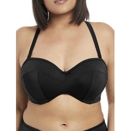 Elomi Plus Size Essentials Bandeau Bikini Top 38FF, Black