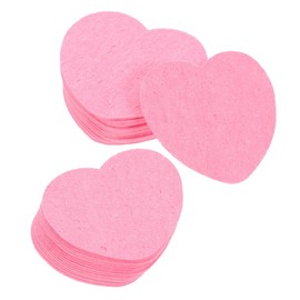 Beavorty 60pcs Heart Shaped Compressed Facial Sponges Pink Exfoliating Pads for Deep Cleansing Makeup Application Versatile Easy to Clean Skincare
