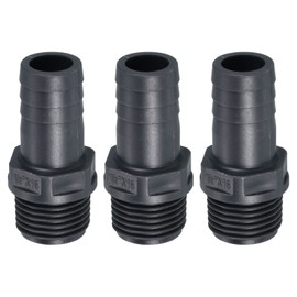 PATIKIL UPVC Barb Fitting Barb Pipe Fitting Hose Barb Fitting 3pcs 16mm Barb G1/2 Male Thread Pipe Connector Quick Fitting for Water Fuel Air Gray