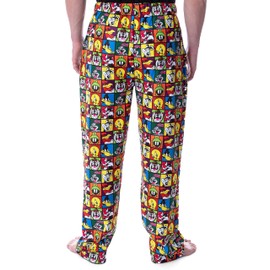 INTIMO Looney Tunes Men's Character Grid Allover Print Sleep Lounge Pajama Pants (M)