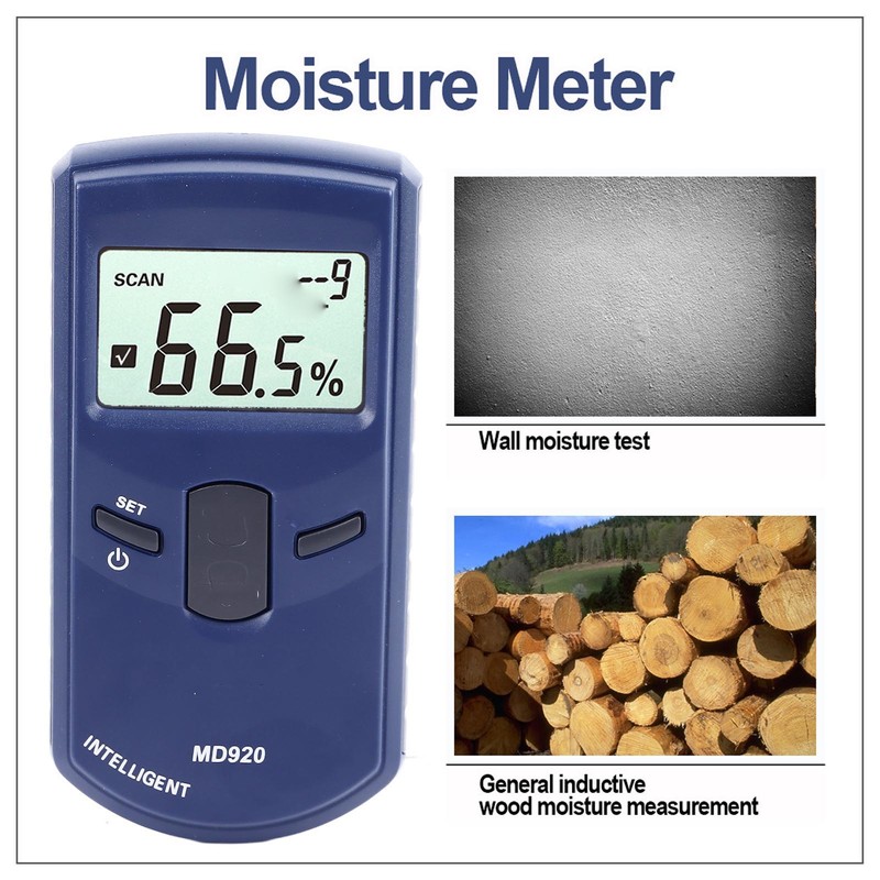2 in 1 Moisture Meter High Accuracy LCD Display Density