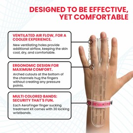 TGuard AeroFinger Finger Sucking Stopper Kit – Anti Finger Sucking, Biting & Licking Deterrent for Babies to Toddlers – Finger Guard for Sucking Prevention & Treatment – Ages 5-6, 40-70 lbs. (Medium)