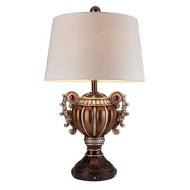 Ore International K-4296T Delicata Urn Table Lamp, Bronze Silver