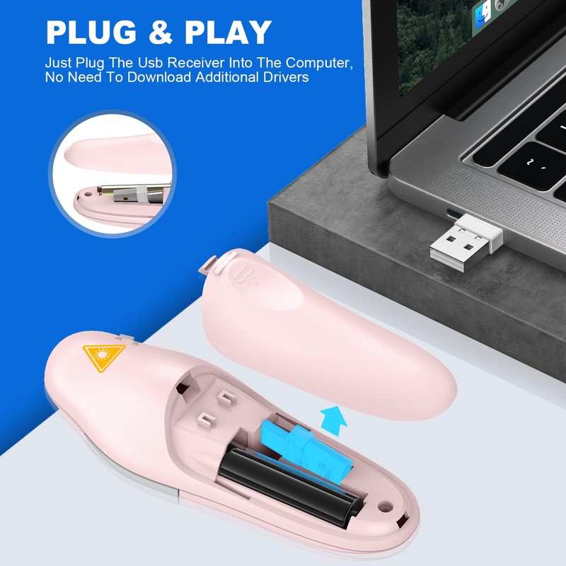 QUI Presentation Clicker Wireless Presenter Remote Clicker for PowerPoint Presentation