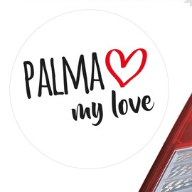 Huuraa Sticker Palma My Love Sticker Size 10 cm for All Fans of Palma De Mallorca Spain Gift Idea for Friends and Family