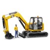 Bruder CAT Mini Excavator Construction Digger Toy with Worker, 1:16