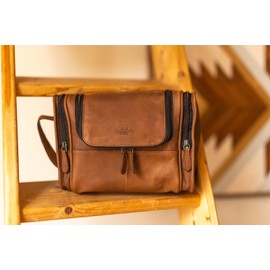 Gusti Chester Leather Toiletry Bag Wash Bag, brown, Wash bag