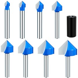 Helovmine 1/4 Inch Shank 90 Degree V Groove Router Bit Milling Cutter