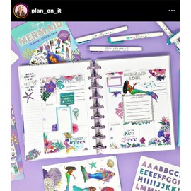 Rongrong Mermaid Sticker Pack for Planners, Calendars, Journals and Projects – Premium Quality Hand Drawn Transform Your Planner Into an Underwater Wonderland – Scrapbook Accessories – 10 Pages