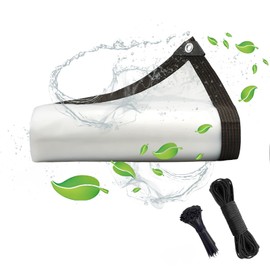 Dellna Clear Tarp - Tarps Heavy Duty Waterproof 8x10Ft, 12 Mil Thick, Clear Tarp with Grommets, UV & Tear Resistant, Fade-Proof for Outdoor Garden, Greenhouse, Patio, and Pavilion Rain Protection