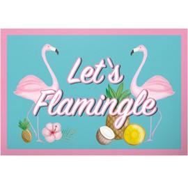 Thank you. Let's Flamingle - Flamingo Plastic Sign with Saying, Wall Decoration, Party Decoration, Home Decoration, Sweet Gift Idea, Birthday Gift, Best Friend