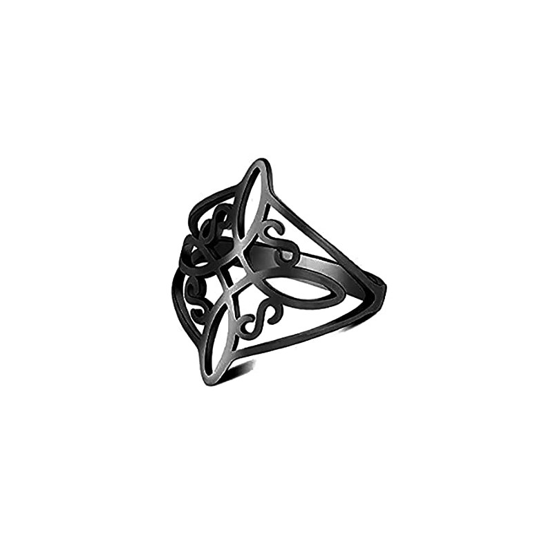 SIPURIS Witches Knot Ring Celtic Knot Ring Witchcraft Stainless Steel
