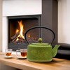 Cast Iron Teapot with Sunflower Pattern,SECHUDO Tea Kettle Coated with