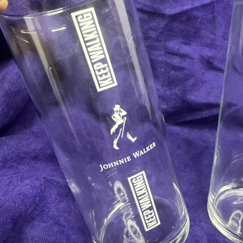 Johnnie Walker [2] JOHNNIE WALKER BLENDED SCOTCH TALL HIGHBALL GLASSES