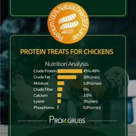 PROILGRUBS 10 LBS - Non-GMO-Dried Worms for Chickens All Natural Dried Black Soldier Fly Larvae Treats, High Protein Worms for Chickens, Hens, Birds...