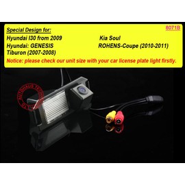 Navinio Rear View Back Up Reverse Parking Camera in License Plate Lighting (NTSC) for I30/ Genesis/ Tiburon 2007/2008/ Kia Soul/ Rohens- Coupe
