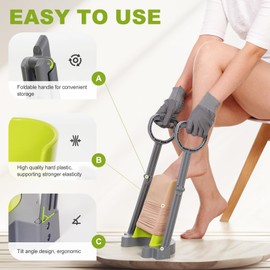 Compression Sock Aid Device | Easy On Easy Off Device for Putting On Socks and Removing Socks Or Stockings | Sock Aid Device for Seniors | Sock Assistant Device No Bending