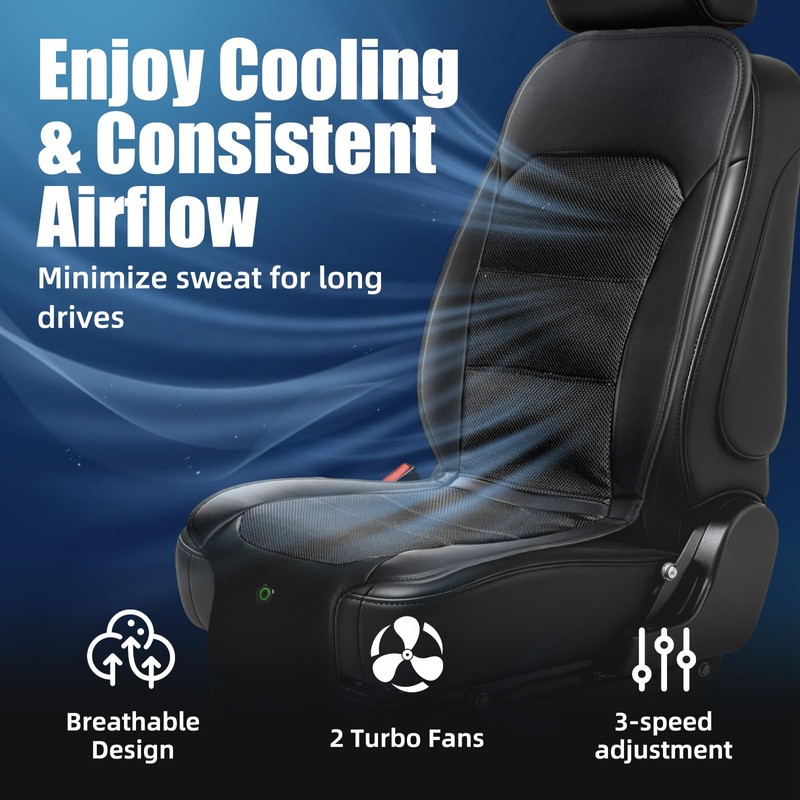 DiHTing Cooling Car Seat Cover, Air-Cooled Seat Covers Front Seat