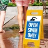 Open Swim Only Folding Floor Sign, 10x16 Inches, with A