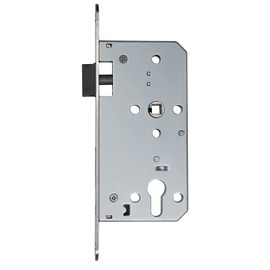 FELGNER Profile Cylinder Door Mortise Lock for Wooden Room Doors, Lock Box Made of Galvanised Sheet Metal + Stainless Steel Strike Plate + Plastic Latch, Faceplate 20 mm, Backset 55 mm, DIN Left and