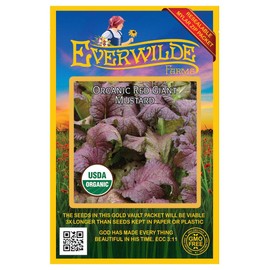 Everwilde Farms - 1000 Organic Red Giant Mustard Seeds - Gold Vault Packet