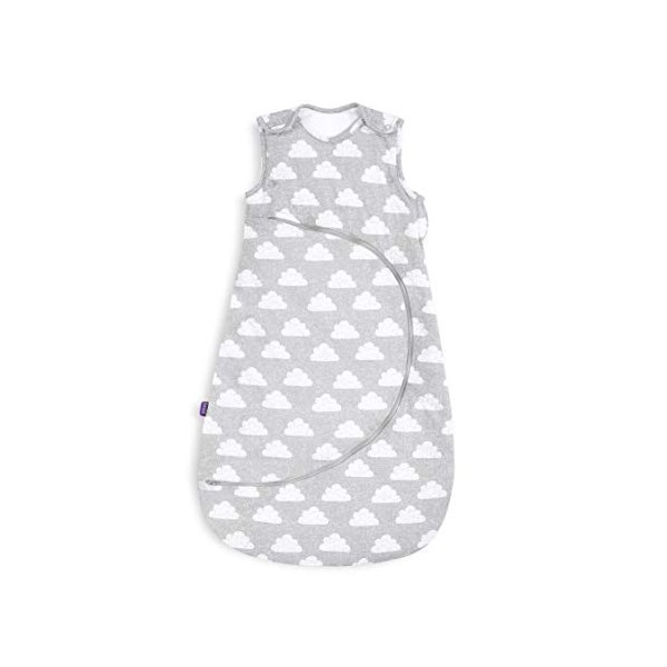 Snuz Pouch Baby Sleeping Bag, 1.0 Tog â Cloud Nine Design â Soft 100% Cotton with Zip For Easy Nappy Changing â 0-6M