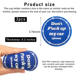 Sylvil 2 PCS Bling Car Cup Coaster, 2.75 Inch Anti-Slip Cup Holder Insert Coasters, Crystal Rhinestone Auto Drink Car Cup Mat for Women Girls, Universal Interior Car Accessories (Dark Blue)