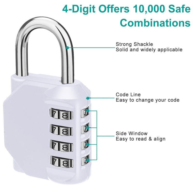 HRLORK Combination Padlock 2 Packs School Locker Lock Outdoor Weatherproof