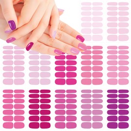 XEAOHESY 12 Sheets 168 Pieces Purple Solid Color Nail Polish Strips, Self-Adhesive Nail Polish Stickers, Light Purple Nail Wraps, Nail Art Accessories