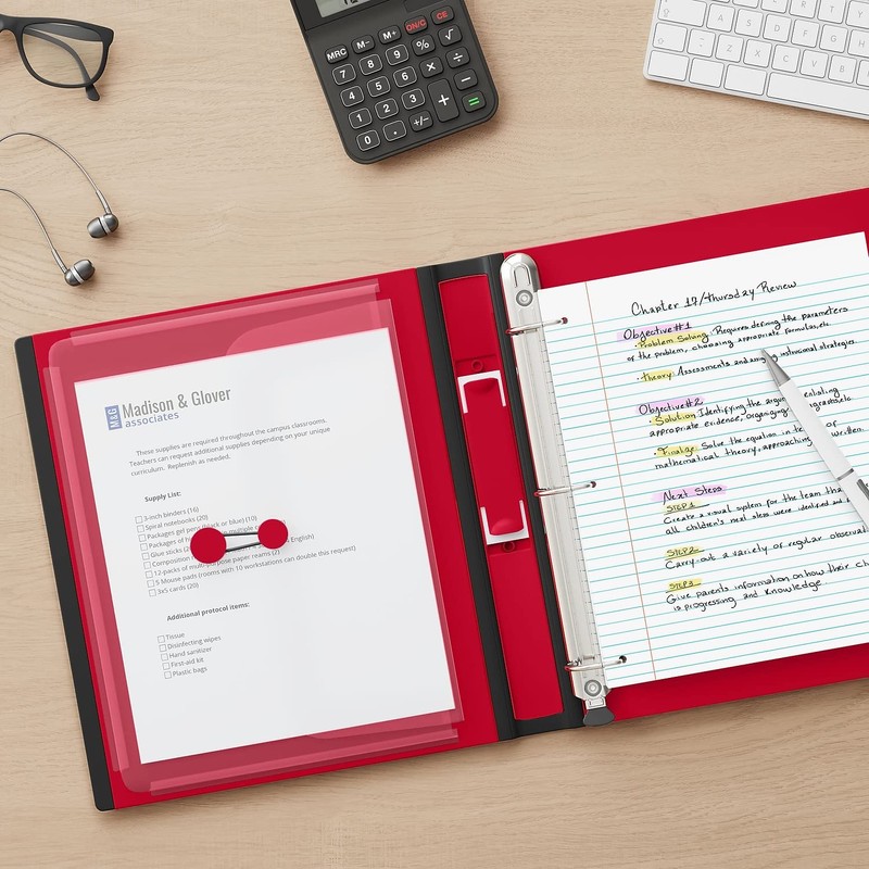 Staples 807711 1.5-Inch 3-Ring Better Binder Red (18369)
