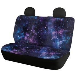 Howilath Purple Starry Sky Print 4 Pieces Car Seat Covers Full Set Front and Back Rear Split Bench Protector Universal Fit for Most Cars Trucks SUV Vans