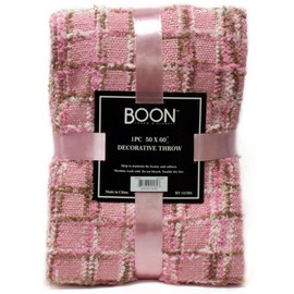 Home Soft Things Multi-Color Chenille Couch Throw Blanket Light Pink (50x60)