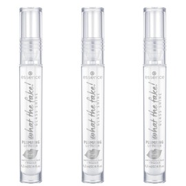 essence what the fake! Glass Shine Plumping Lip Filler, No. 01, Transparent, Moisturising, Vegan, Paraben-Free, No Microplastic Particles, Nanoparticles Free, Pack of 3 (3 x 4.2 ml)