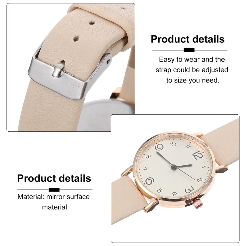 LEDMOMO Waterproof Jubia Analog Leather Strap Fashion Wrist Watch, white
