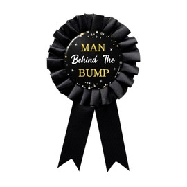 Black Man Behind The Bump Tinplate Badge Pin, Daddy to Be Baby Shower Party Gifts, Gender Reveal New Dad Button Pin Decorations Supplies