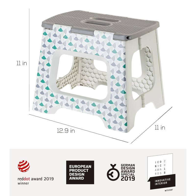 Vigar Compact Foldable Stool, 10-1/2 inches, Lightweight, 330-pound Capacity Non-Slip