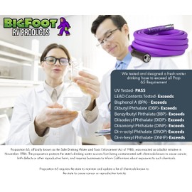 25 ft RV Drinking Water Hose – Food Grade, BPA-Free, Lead-Free – 5/8" Diameter – Lightweight Purple Hose for Camper, Trailer, Boat – Aluminum Fittings – Bigfoot Water Hose